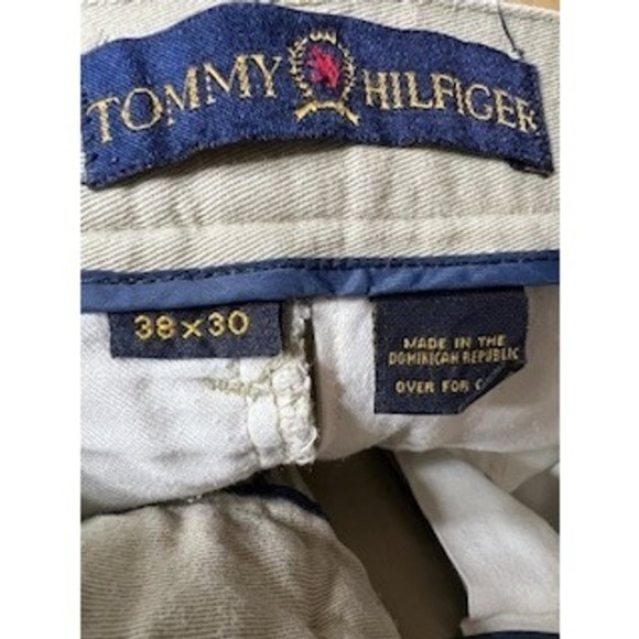 Tommy Hilfiger Pleated Khaki‎ Pants Mens 38x30 Casual Chino Trousers - Picture 5 of 7